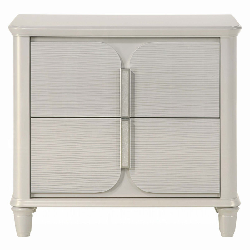 Luxury Glam Nightstand Of 2-Drawers 1Pc