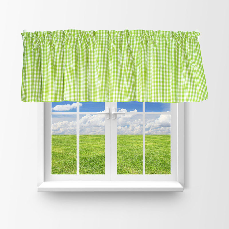 Cantonnière à carreaux Gingham, Vert citron, L 58 po x L 28 po