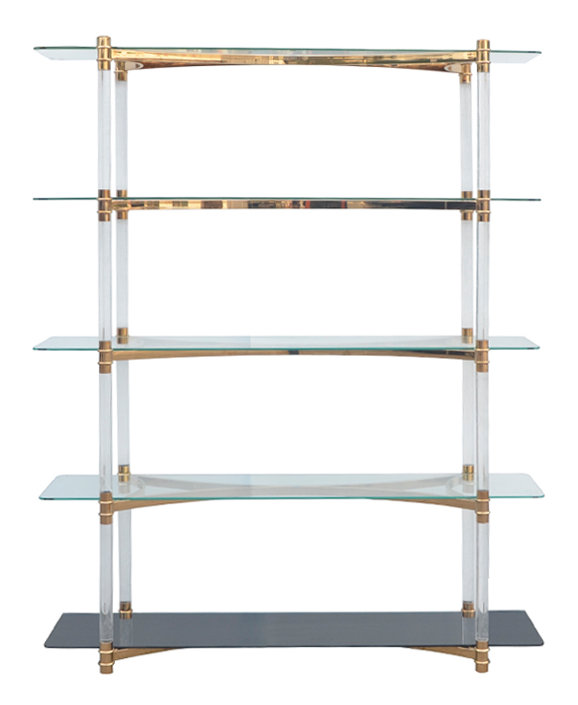 Étagère à livres en acier H 79 "x l 59" Varossi, Or rose