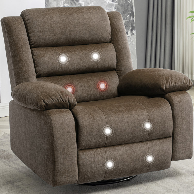 Ellisse Brown Cashmere Oversized Recliner with Massage and Heat