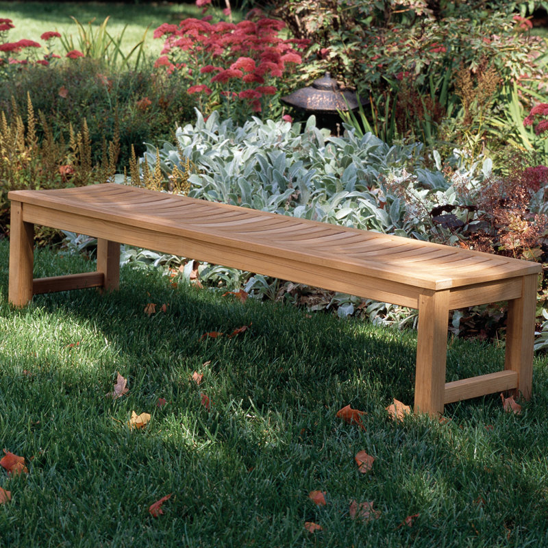 Waverly Outdoor Teak Dining Bench, 16.5” H x 60” W x 17” D