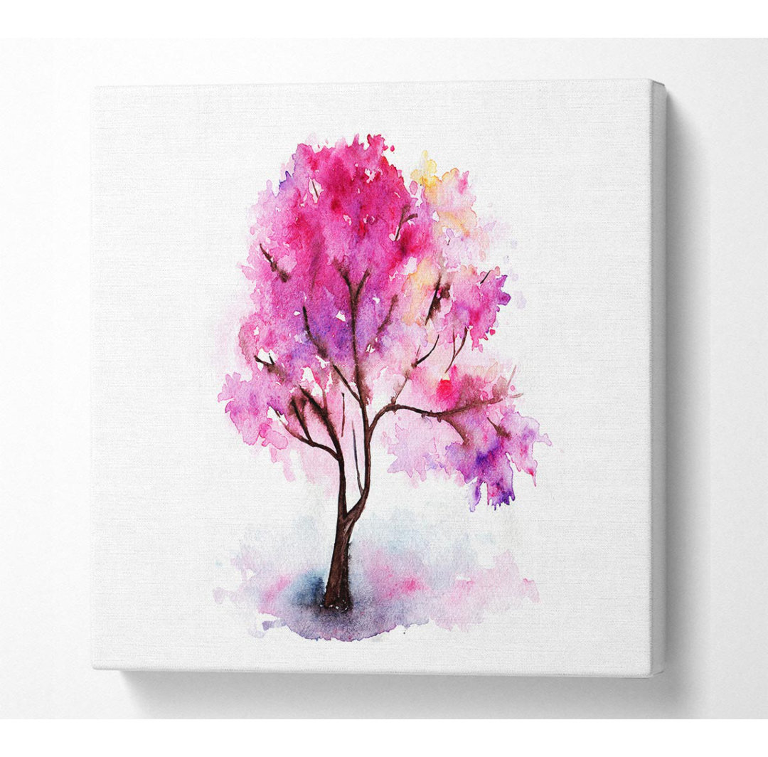 Pink Lonesome Tree - Kunstdrucke auf Segeltuch