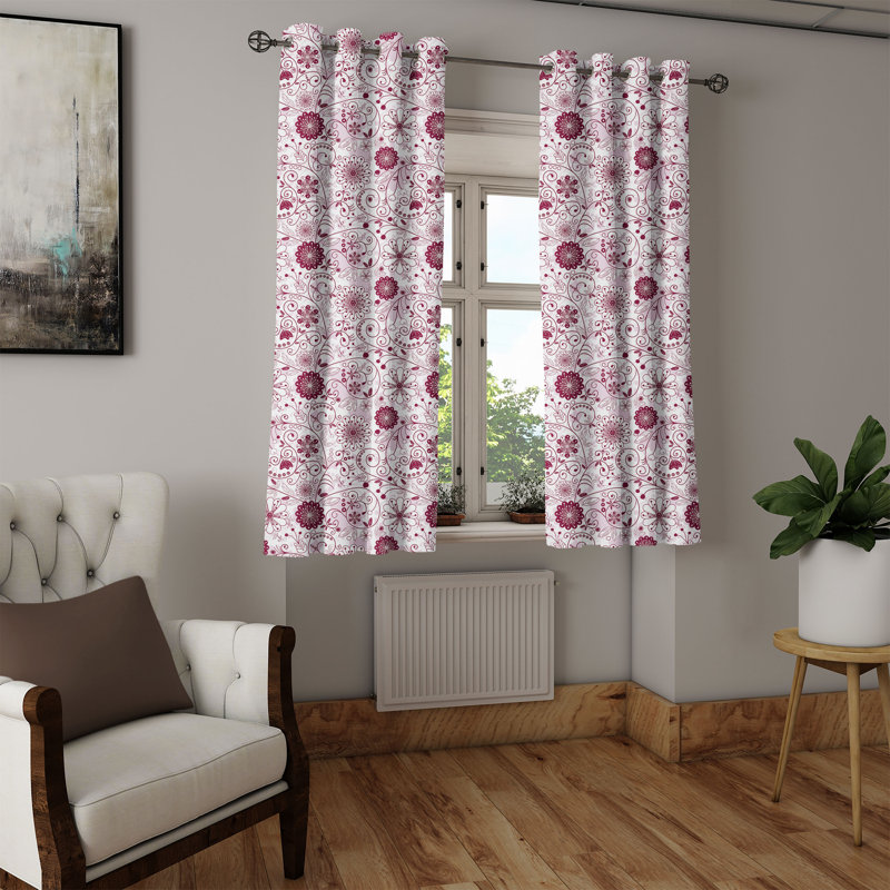 Rideau à œillets décoratifs à 2 panneaux Red Barrel Studio®, 50 po, rose marron, L 50 po x L 96 po