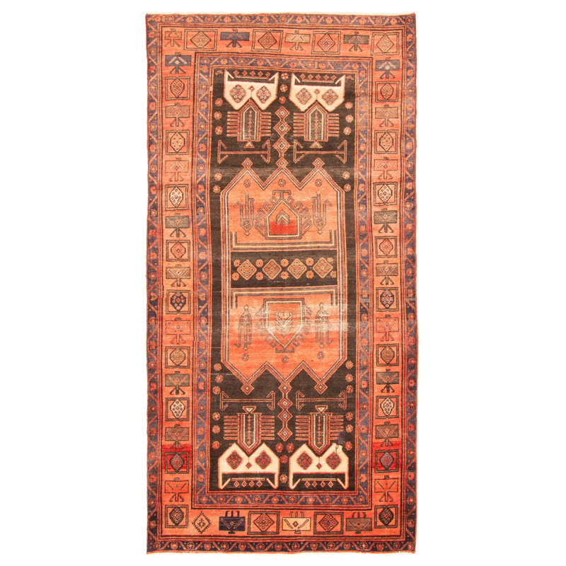 Tapis noir Konya Anatolian 4 pi 8 po x 9 pi 4 po