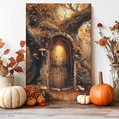 1pc, impression sur toile encadrée, Halloween, forêt enchantée, porte d'art, impression sur toile, peinture pour salon, chambre, bureau, salle de bain, dortoir, prêt à accrocher