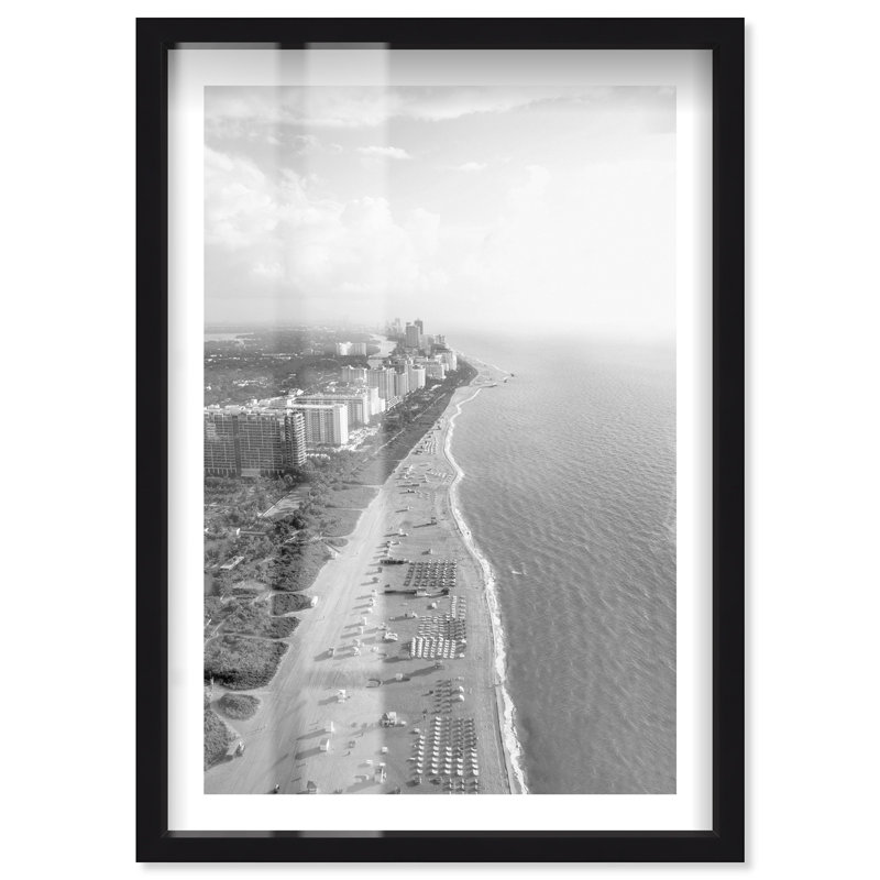 Reproduction de plage à côté de la plage par Notoriart, H 31 po x l 21 po, Noir