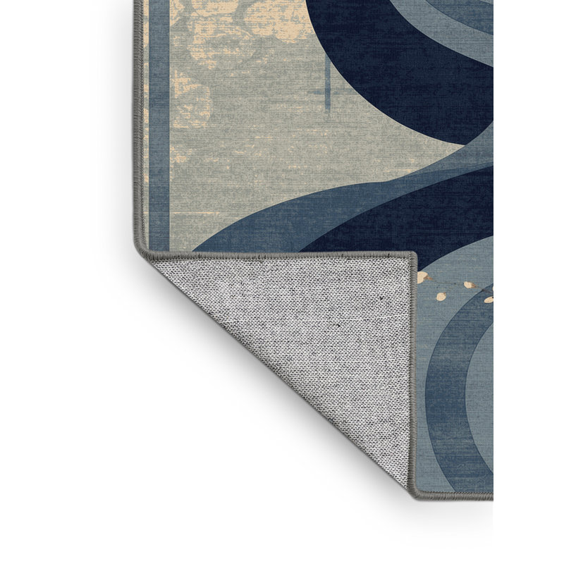 Tapis floral gris lavable à la machine Honn, 7 x 9