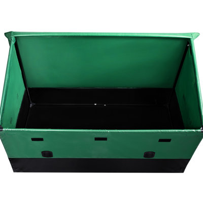 Rangement extérieur pour patio de 230 gallons avec bâche imperméable en PE, cadre galvanisé, poignées pour la mobilité, évent en filet pour maintenir les articles en parfait état, assemblage sans outil, boîte de rangement noire et facile à déplacer