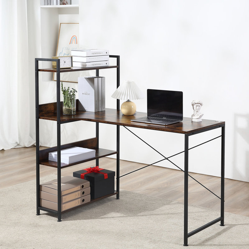 Crandon Writing Desk, Black, Brown