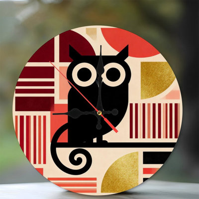 Horloge murale ronde en bois 10 po, mouvement à quartz silencieux, imprimé UV, à piles