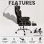 Ergonomic Adjustable Reclining Swiveling Office Chair - Faux Leather with Footrest for PC-127376177
