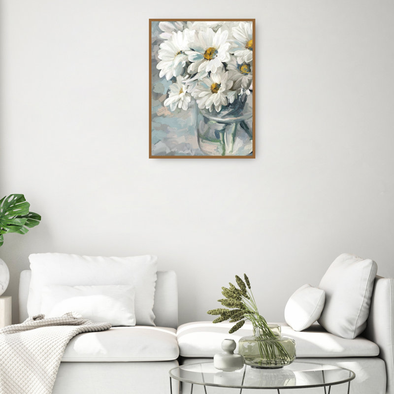 Large White Daisy Bouquet Canvas Art Print
