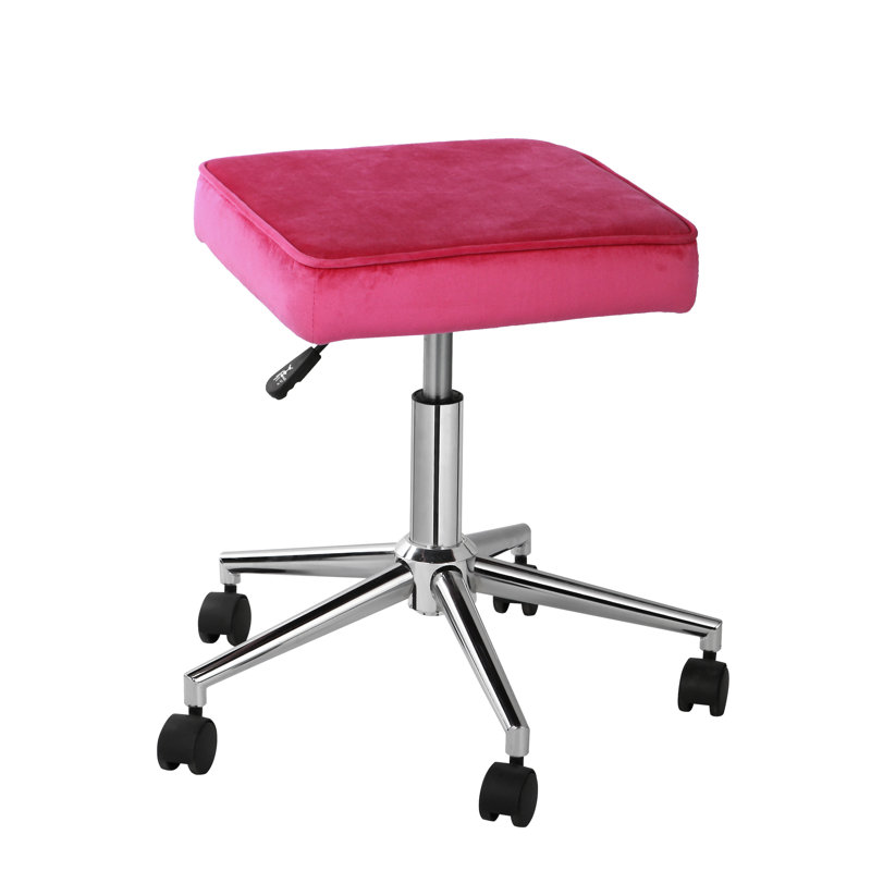 Adjustable Height Lab Stool with Removable Casters/Wheels, Pink