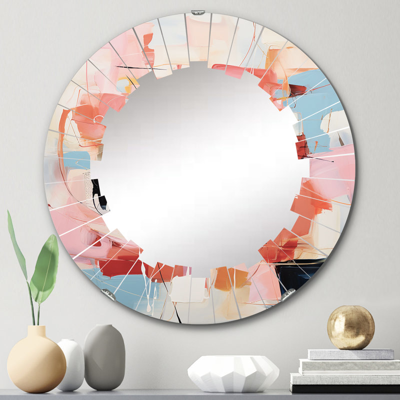 Budkov - Miroir mural Mid-Century rond, 24 po x 24 po