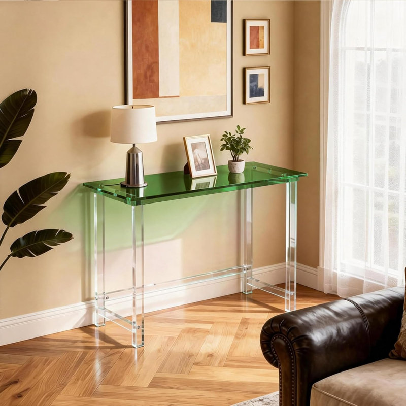 Clear Acrylic Desk, Home Computer Desk, Acrylic Table, Green