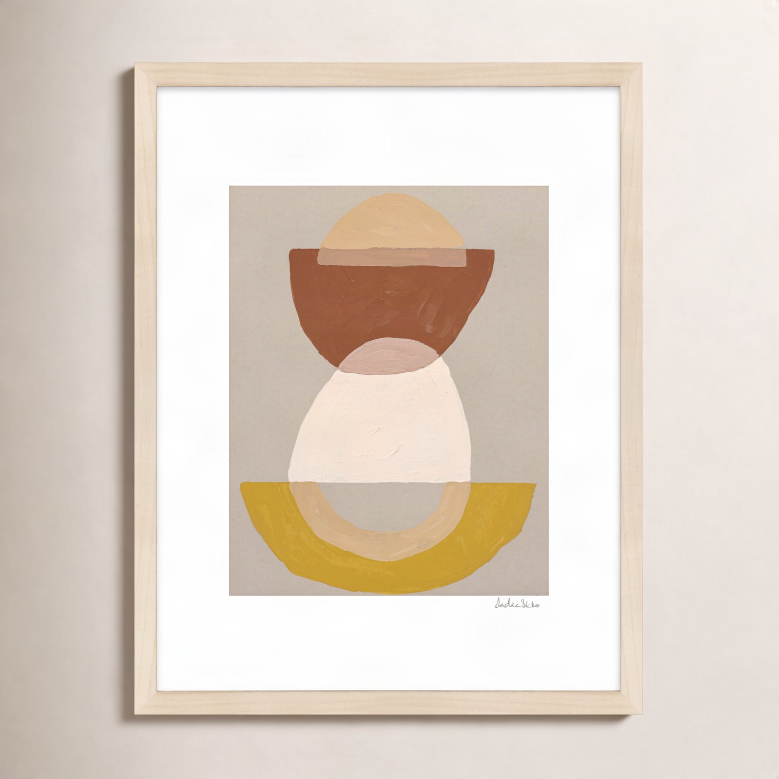 Composition 01 Print by Andrea Stokes, Brown Framed, 20" H x 16" W x 1.25" D
