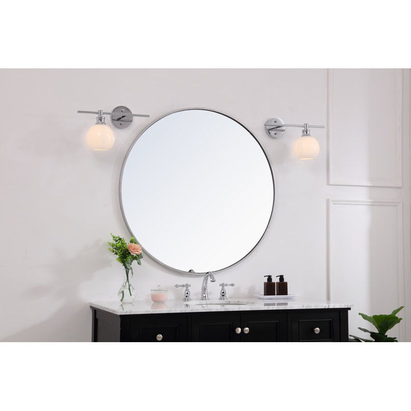 Drinkard Dimmable Bath Sconce, Chrome, Frosted White