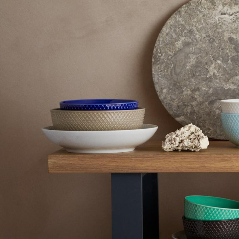 Rhombe Earth Porcelain Rice Bowl