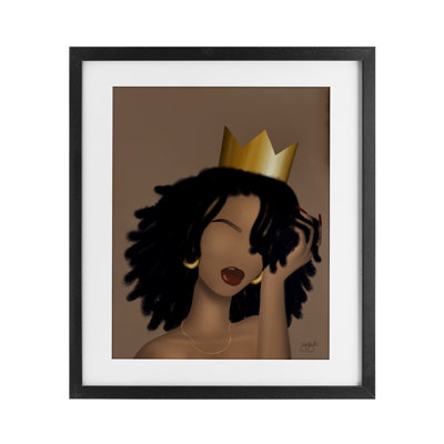 Reina with Crown Portrait Framed Print Under Glass, design by Sierra Siler