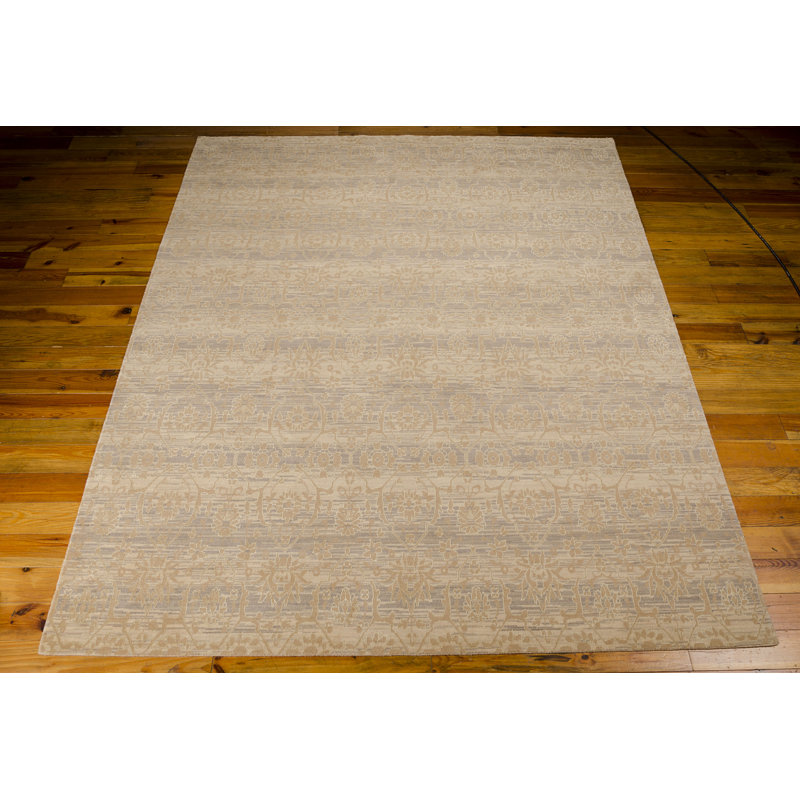 Tapis sable en laine / soie Babson, Rectangle : 5 pi 6 po x 8 pi