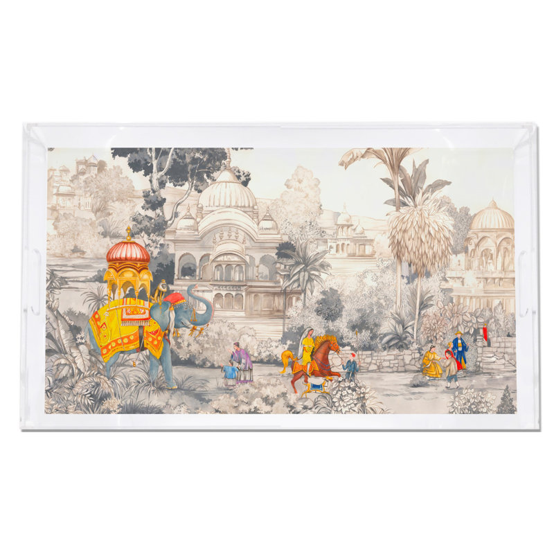 Plateau décoratif India India, H 2 po x l 22,5 po x P 14,5 po, Spectaculaire