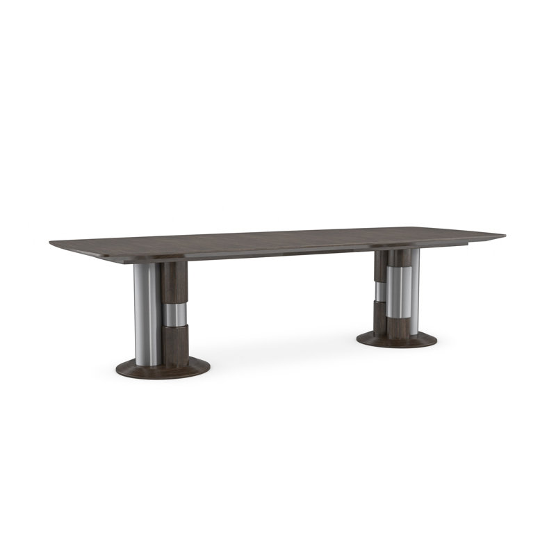 La Moda Square Solid Wood Extendable Double Pedestal Dining Table