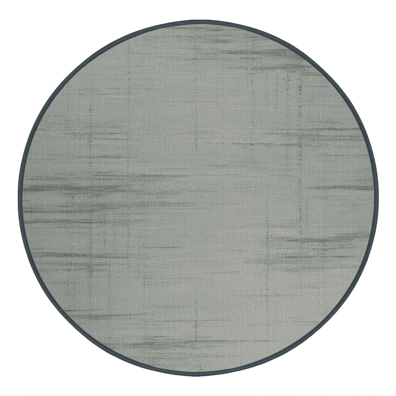 Tapis abstrait gris lavable à la machine, Rond 6 pi
