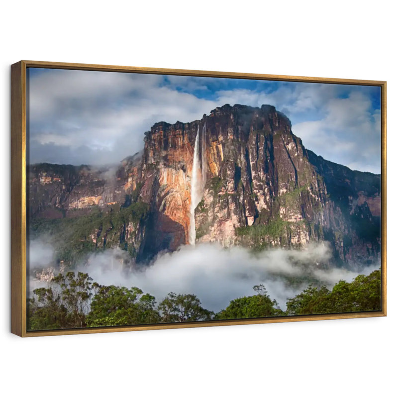 Angel Falls, Floating Frame Gold, 25" X 17"