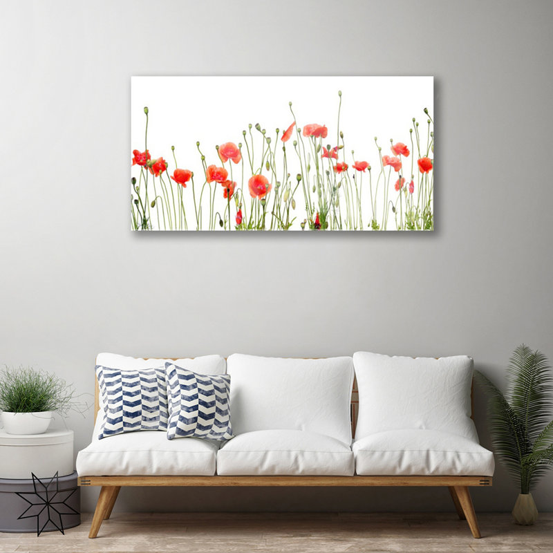 Floral Poppies - Unframed Photograph on Glass
