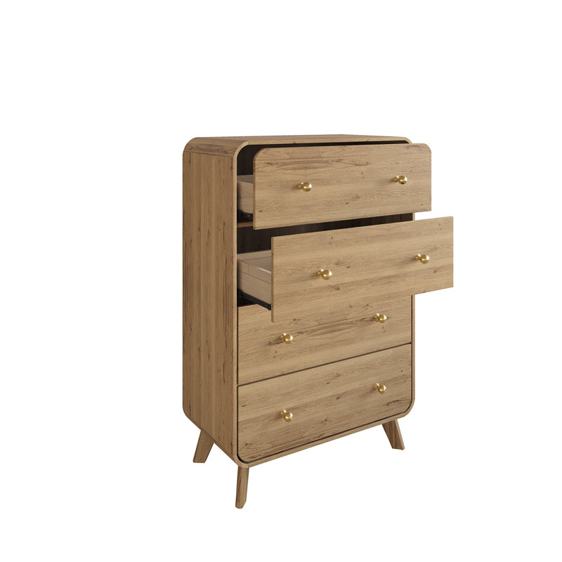 Commode 4 tiroirs , Chêne clair