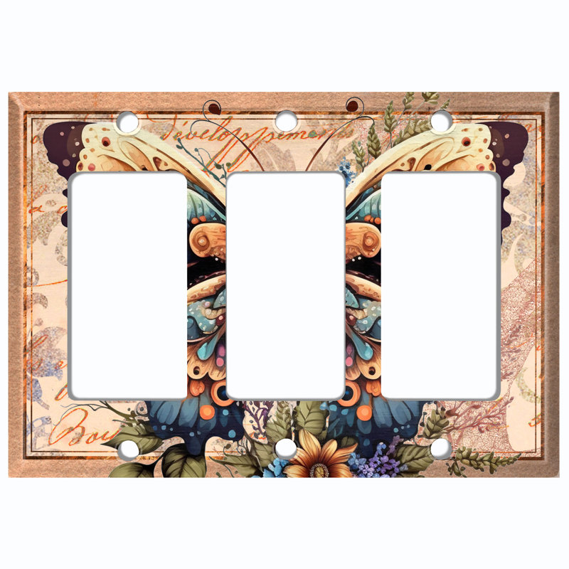 Copper Rust Patina Teal Print 3 - Gang Rocker Standard Wall Plate