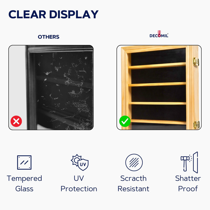 14 in. H x 11 in. W Jewellery Display Case, Oak