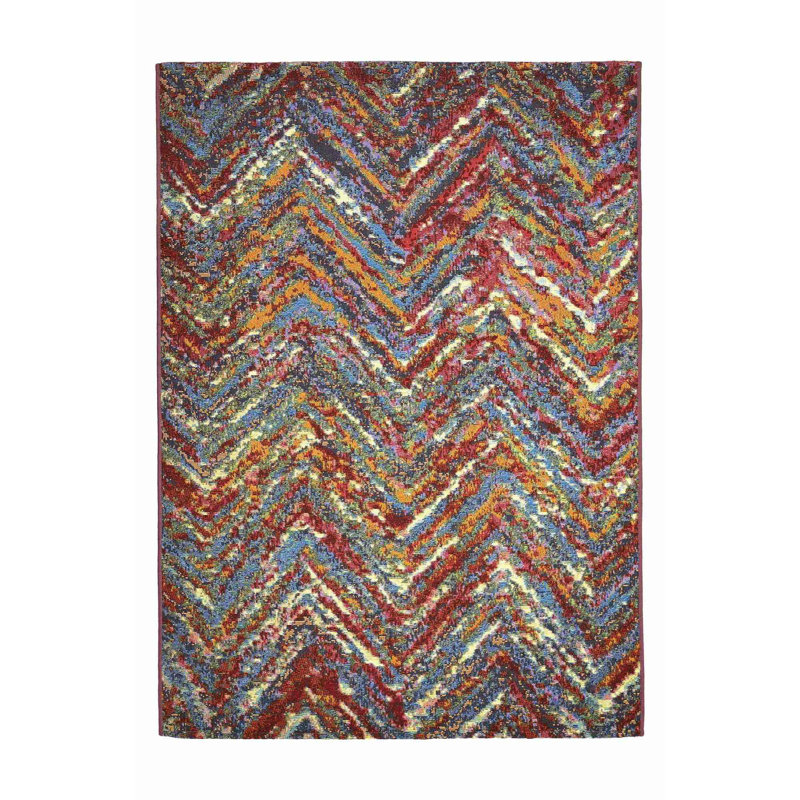 Rectangle Chevron Jacquard Dhurrie Indoor / Outdoor Area Rug, Rectangle 160 x 230 cm