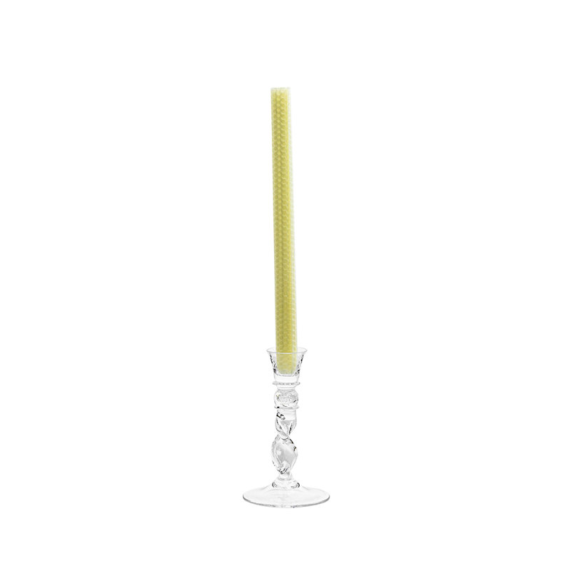 Berry Spiral Glass Candlestick, 7" H x 3.5" W x 3.5" D