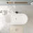 CASAINC 55" Oval Solid Surface Freestanding Soaking White Bathtub With Drain