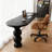 Black Half-circle Solid Wood + Acrylic desk-119687691