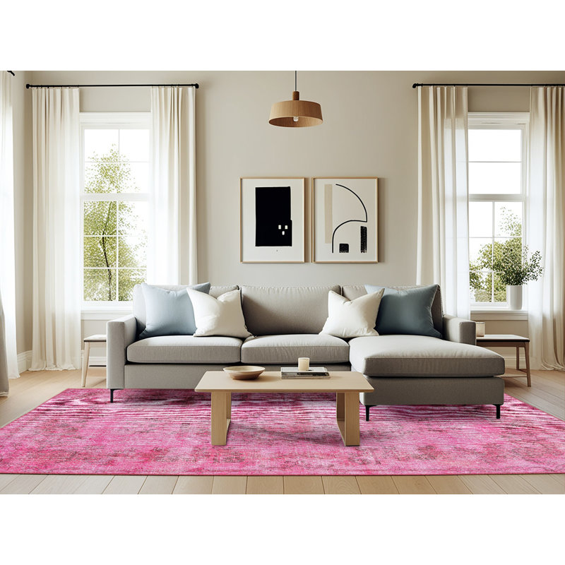 Tobiason Performance Wool Floral Indoor Rug, Rectangle 6' x 9'