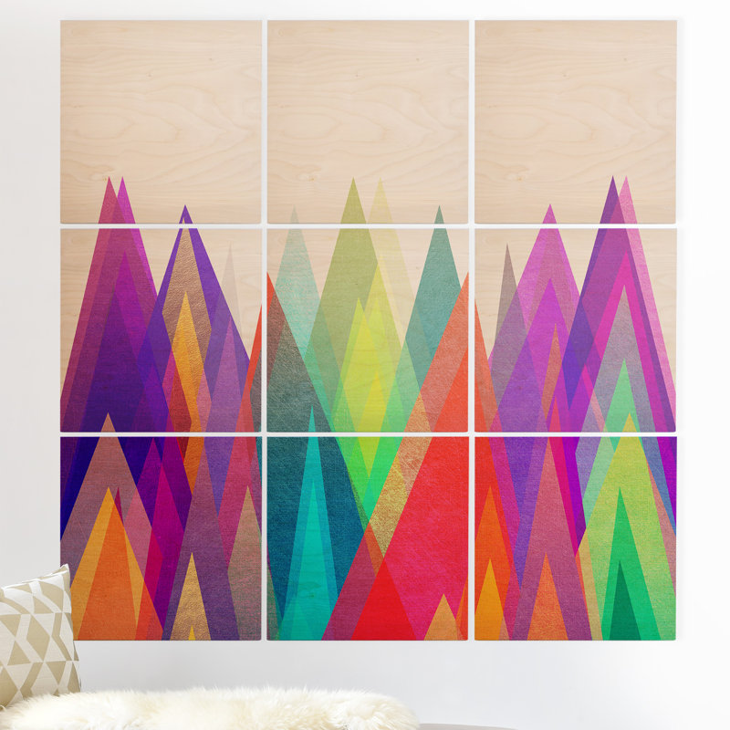 " Colour Land " by Elisabeth Fredriksson 9 - Pieces, 36" H x 36" W x 0.5" D