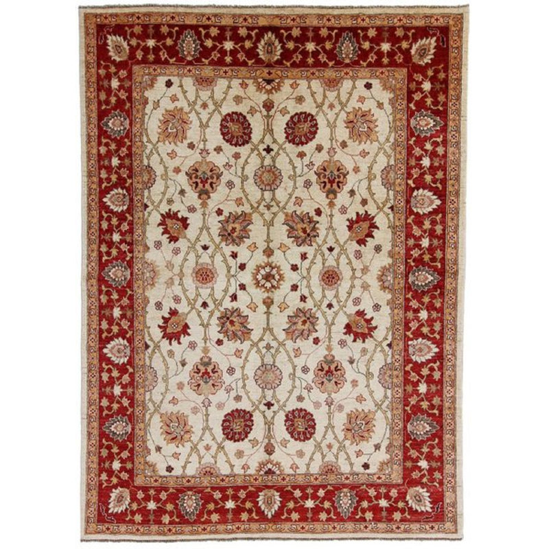 Rectangle 174 cm x 235 cm Oriental Wool Hand Woven Area Rug