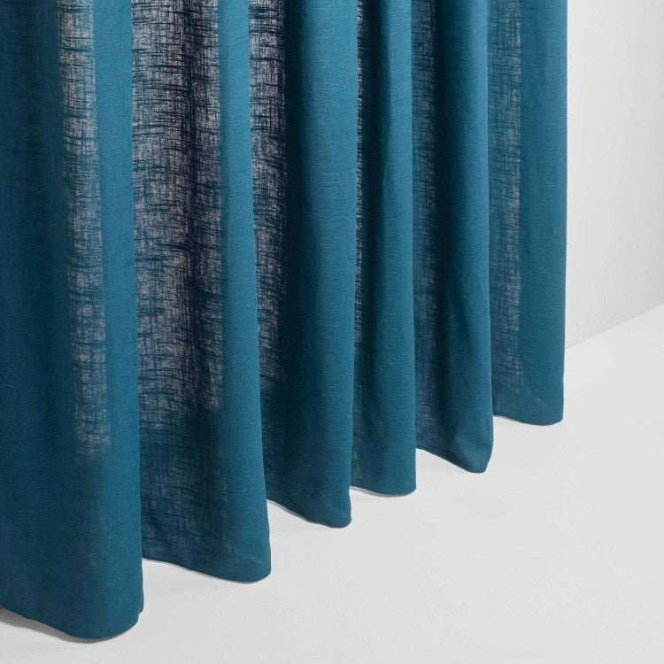 Bellavista Semi Sheer Curtain Single Panel, Width 138 x Drop 350cm, Deep Turquoise