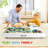 2 in 1 Kid Activity Table with Large Storage, Construction Play Table Compatible with Lego Building Block, Cars and Trains, Toy Organizer Game Table Store Under Bed or Sofa for Boys Girls