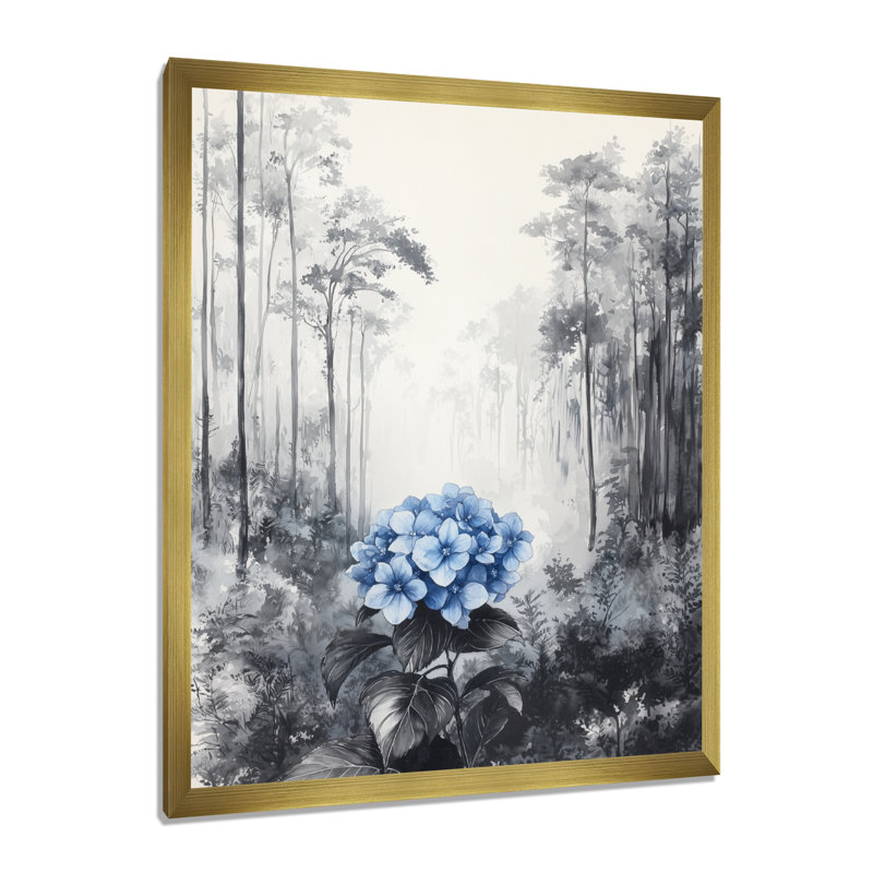 Halesowen - Floral Canvas Wall Art, H 32 po x l 16 po, Doré, Picture Framed