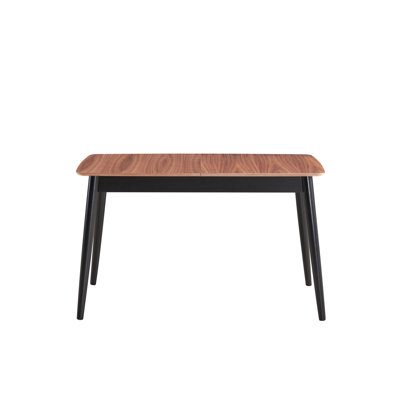 Table rectangulaire noire naturelle - Convient à différents espaces de salle à manger en bois et à base