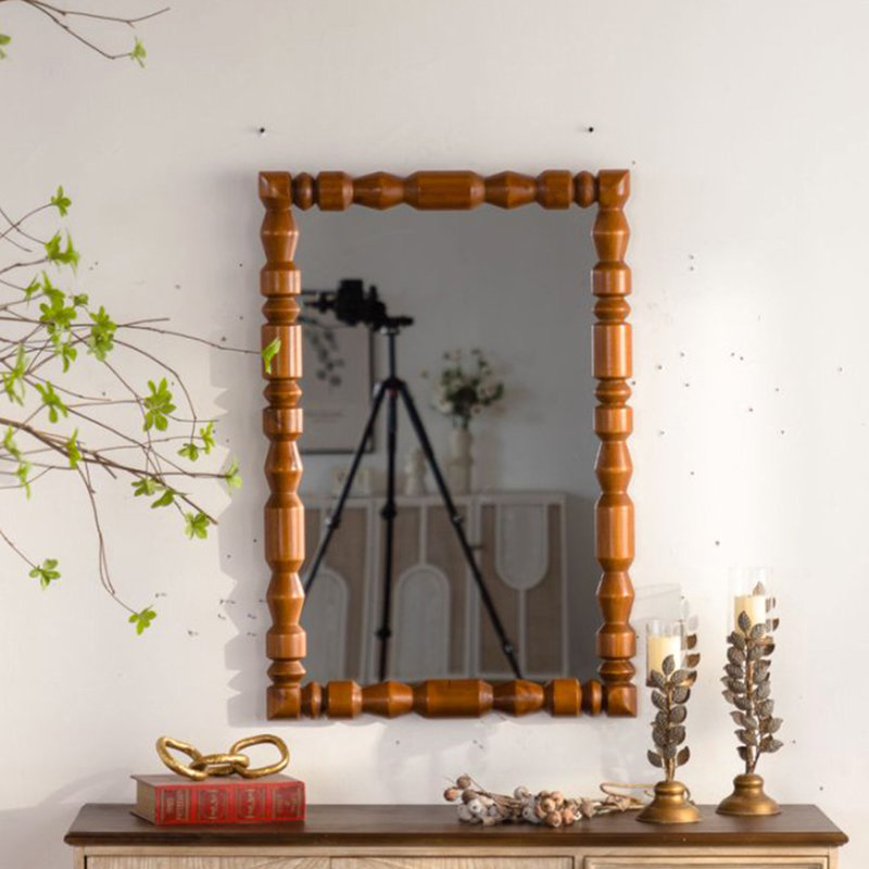 Miroir mural rétro en bois sculpté