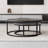 Carbon Steel Nesting Coffee Tables Set - Round Extendable Design with Durable Panel for Living Rooms-852533187
