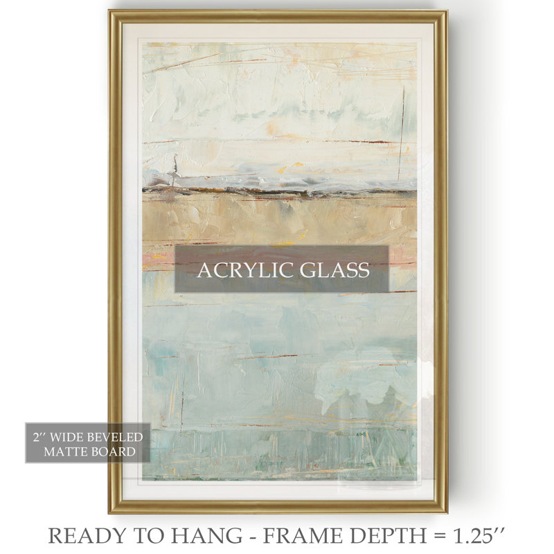 «Pastel Horizon I», reproduction d'art sur toile, H 22,5 po x l 30,5 po, Impression encadrée, Doré