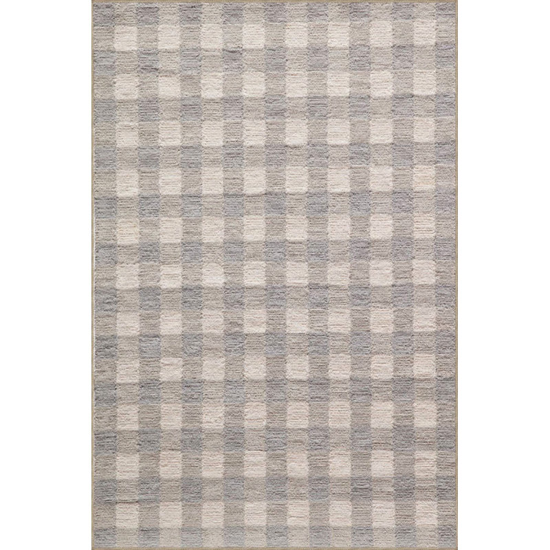Tapis décoratif à carreaux brun moelleux lavable à la machine, Sous-tapis carré 3 pi 3 po inclus