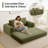 Boneless Cloud Compression Convertible Floor Sofa Bed, High-Density Sponge & Corduroy Fabric Futon Loveseat-1290771574-1288334698