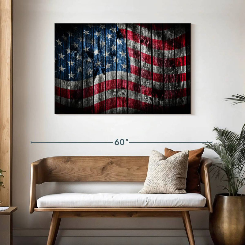 Borges Grungy American Flag, 30" H x 45" W