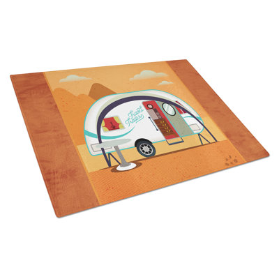 Caroline's Treasures Greatest Adventure Glass New Camper Cutting Board